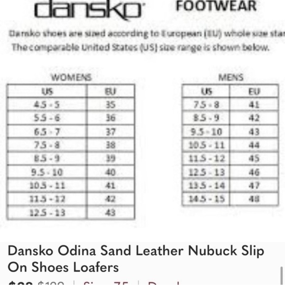 EUC - Dansko Odina Sand Leather Nubuck Slip Ons - Size 38 - Picture 4 of 4